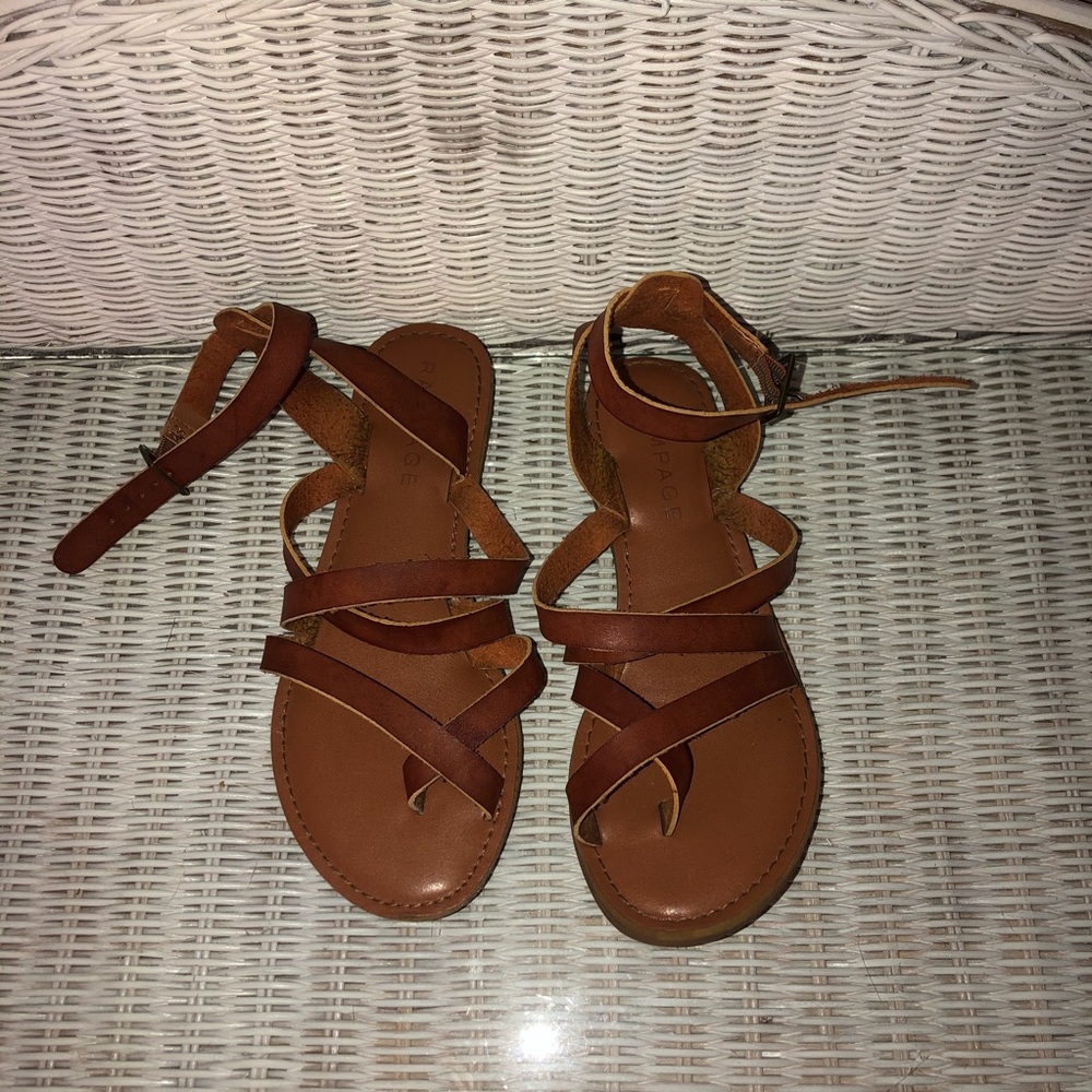 Rampage brown leather sandals